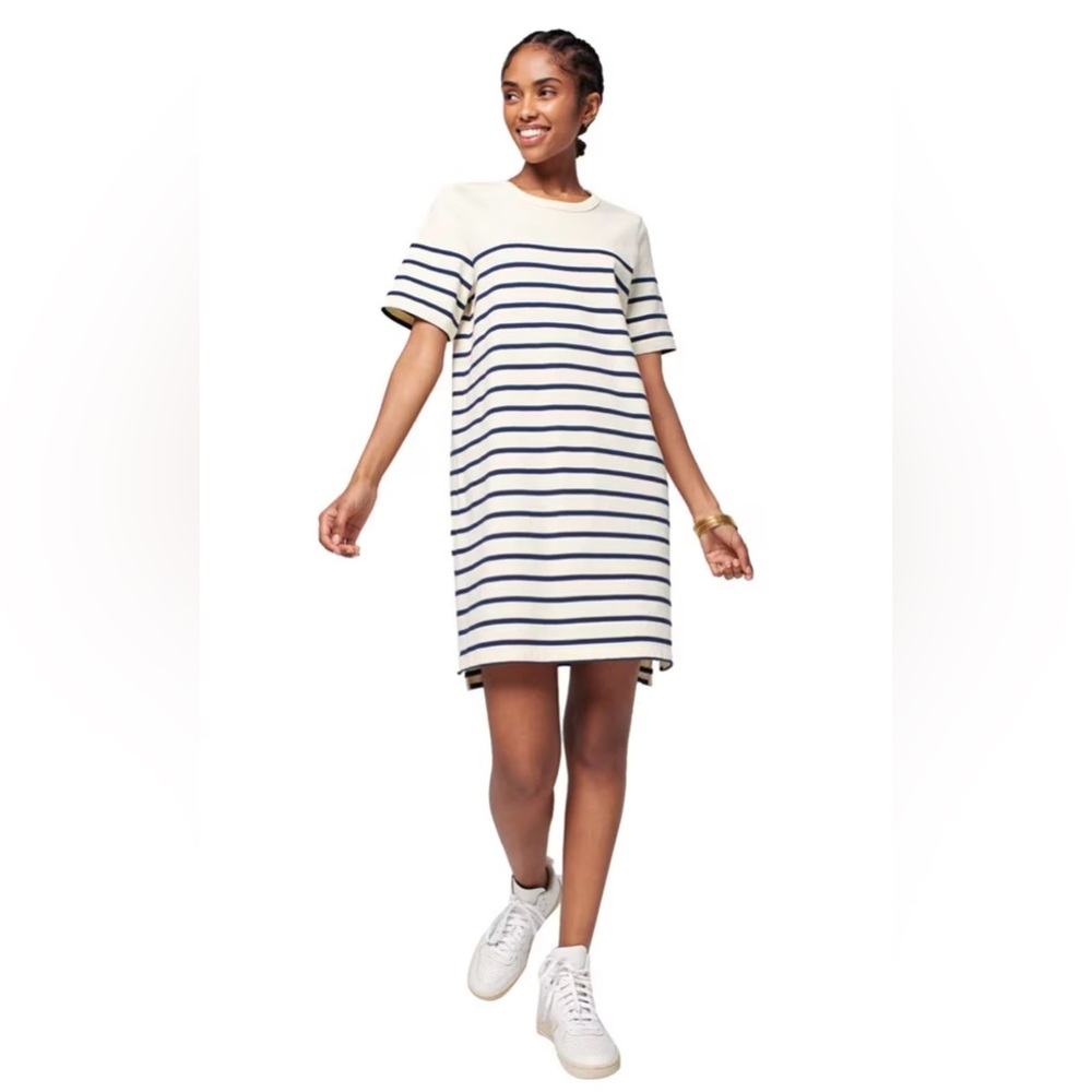 NWT Faherty Cayman Tee Dress French Brittany Style Luxury Casual Dress Large HTF